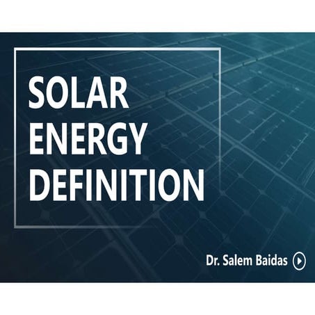 Solar Energy Definition   