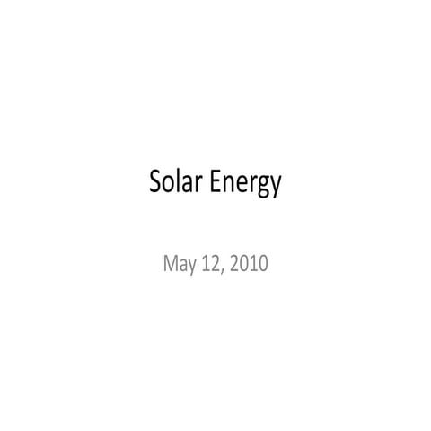 Solar energy