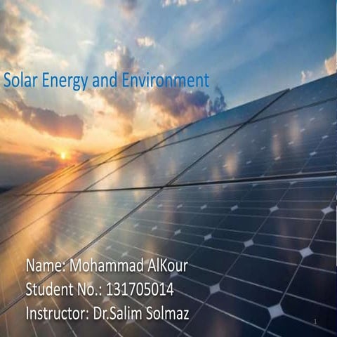 Solar energy and Environment 