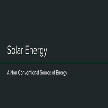 Solar energy