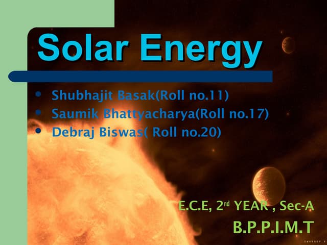Solar energy ppt