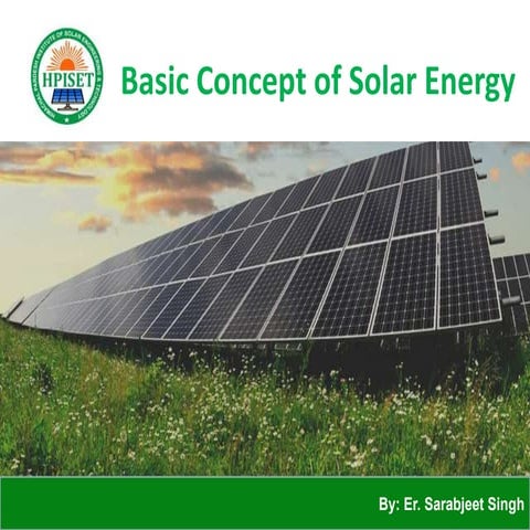 Basic Concept of Solar Energy 