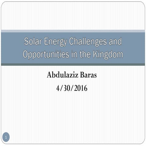 Solar Energy Seminar