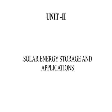Solar energy storage and its applications ii