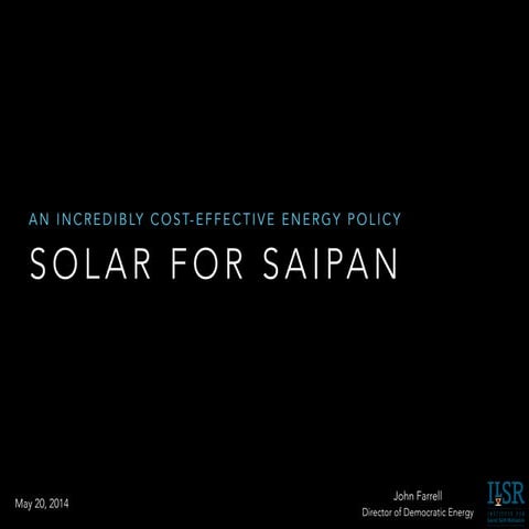 Solar Power for Saipan - Incredibly Cost-Effective