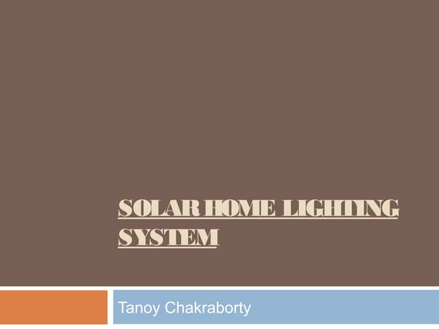 Solar home lighting system