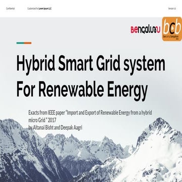 Hybrid Smart Grid System for Renewable energy