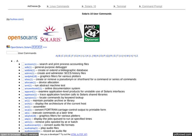 Solaris 10 workshop solaris 10 user commands