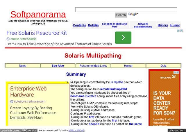 Solaris multipathing