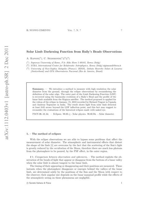 Solar limb darkening_function_from_baily_beads_observations
