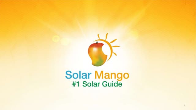 Solar mango   corporate presentation