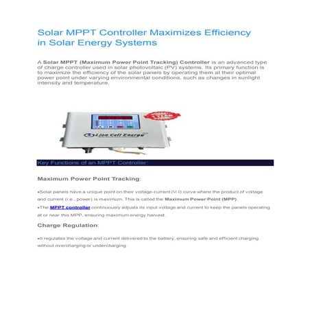 Solar MPPT Controller Maximizes Efficiency in Solar Energy Systems.pdf