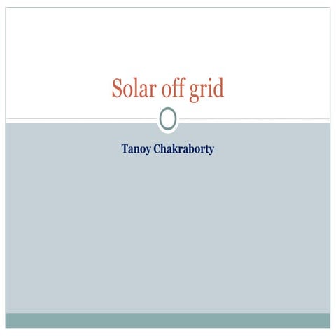 Solar off grid