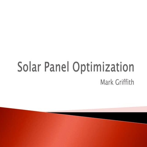 Solar panel optimization | PPTX