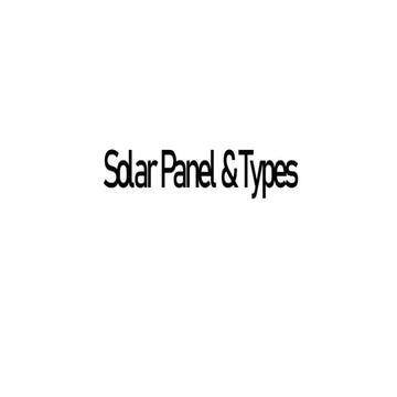 Types of Solar Panels | PDF