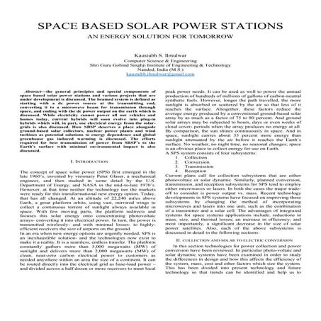 Space Based Solar Power | PPT