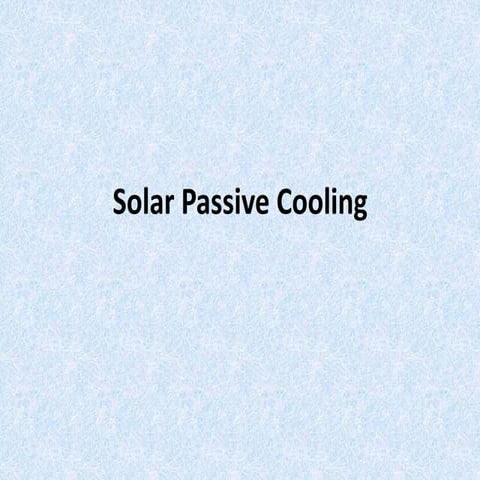 Solar passive cooling 