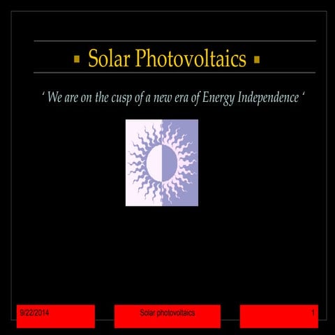 Solar photovoltaics