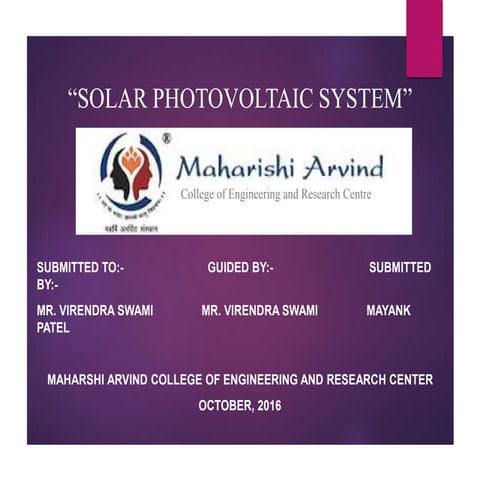 Solar photovoltaic system