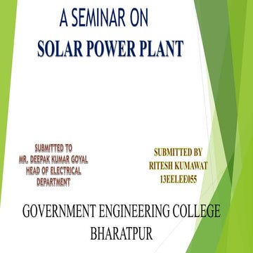 Solar plant ppt by ritesh kumawat