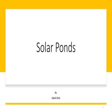 Solar ponds