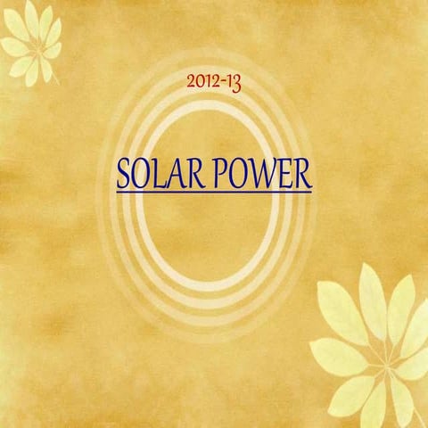 Solar power