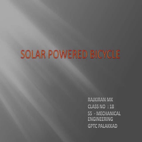Solar powered bicycle