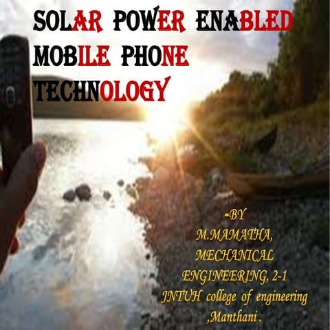 Solar  power  enabled mobile  phones    technology