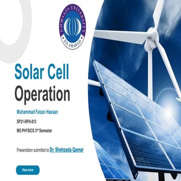Solar cell operation