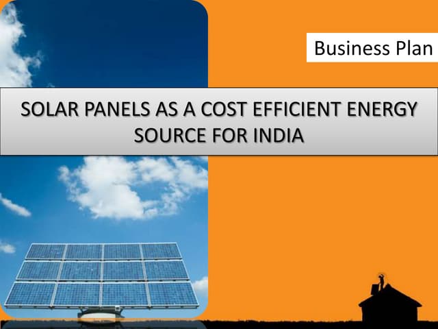 Solar product business plan