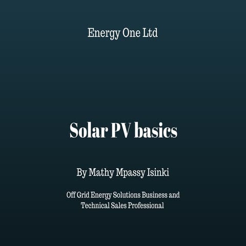 Solar PV Basics