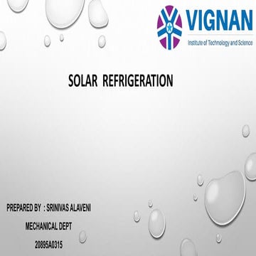 Solar Refrigeration Ppt Pptx