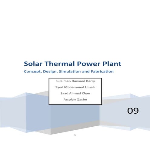 Solar Thermal Power Plant Final Year Project Report