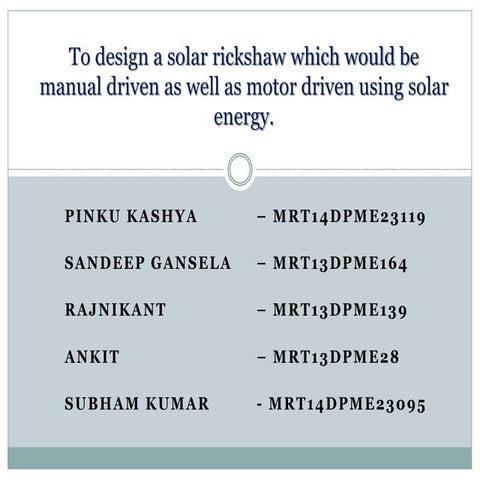 Solar rickshaw by malik computers daurala