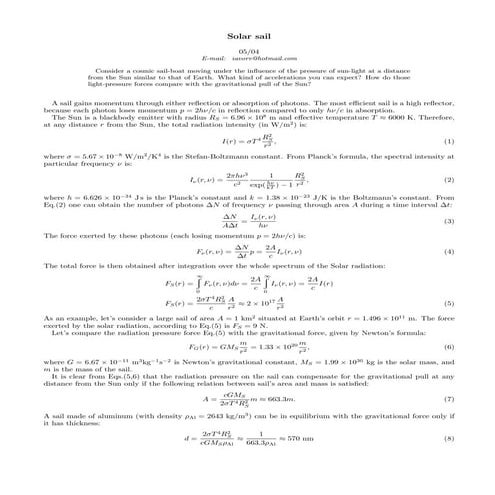 Solar sail | PDF