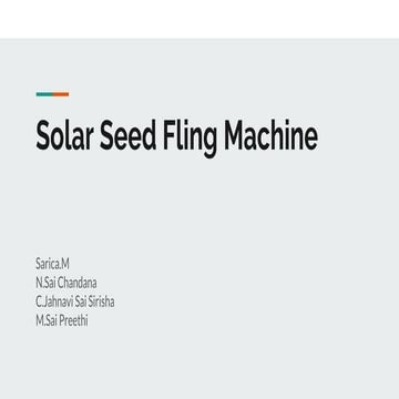 Solar seed fling machine J-Hub | PDF