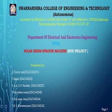 Solar Seeds Sprayer Machine Dti Pptx Pdf Pptx