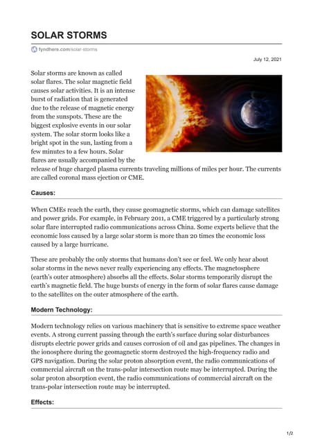 Solar storms