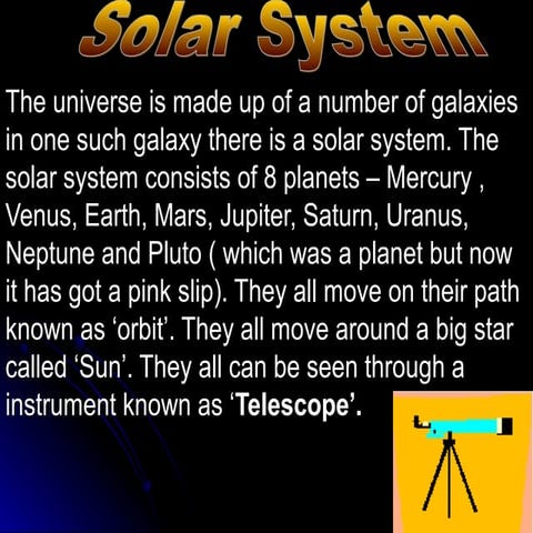 Solar system for Beginners