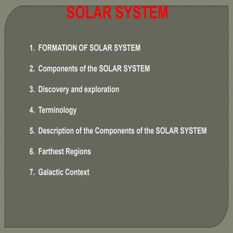 Study of Solar system