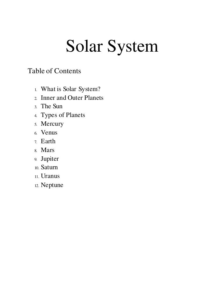 Solar System Assignment