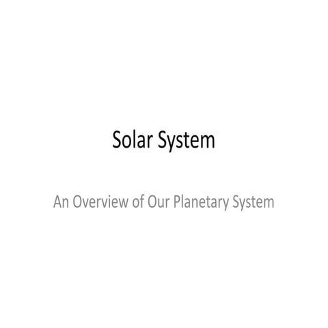 Comprehensive Overview of the Solar System: Planets, Sun, and Celestial ...