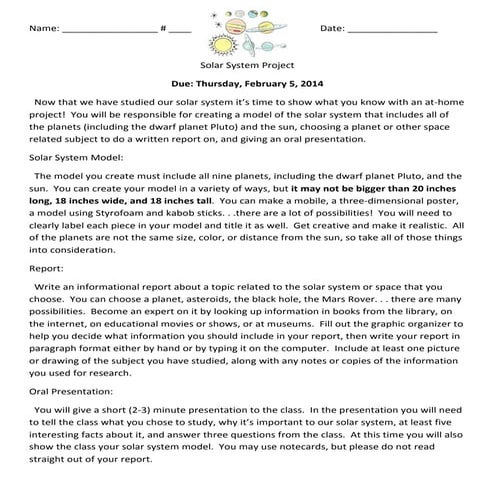 Solar system project