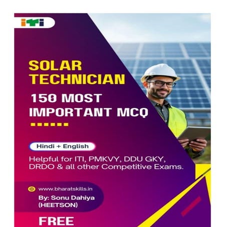 Solar Technician Question Paper ITI NIMI MCQ Book Free