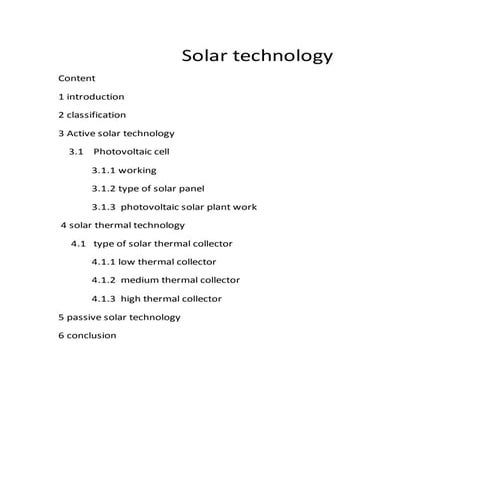 Solar technology