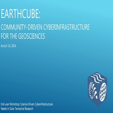 EarthCube Governance Intro for Solar Terrestrial End-user Workshop