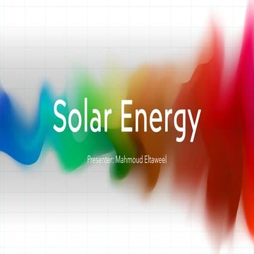 Solar thermal Systems Introduction 