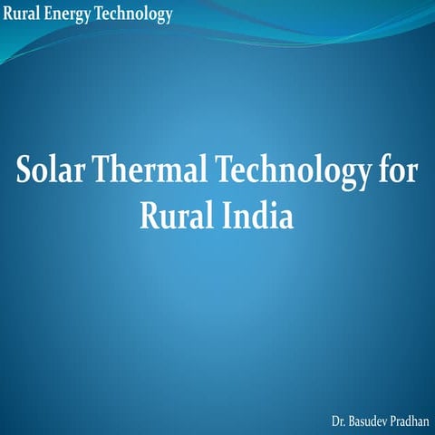 Solar thermal tech pradhan