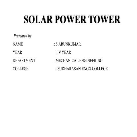 Solar tower