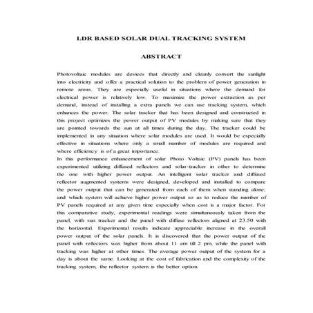 Solar tracker report